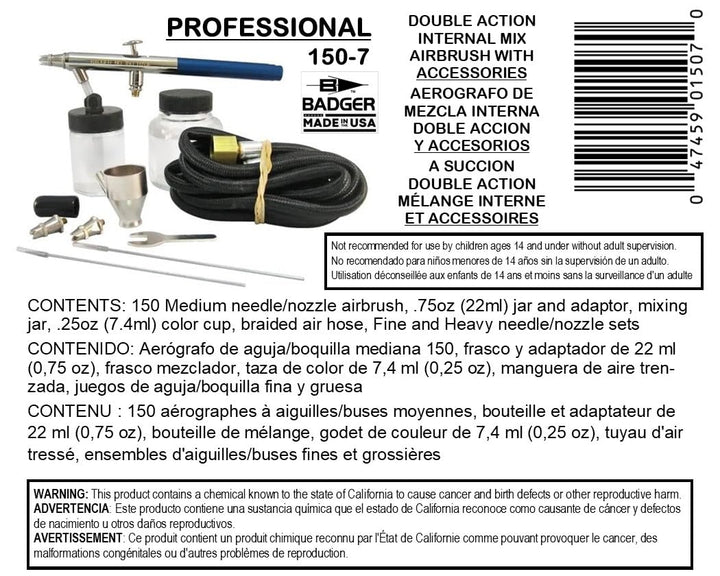 Airbrush Set Profi Dual-Action 3 Düsengrossen Siphon-System - Bild 2