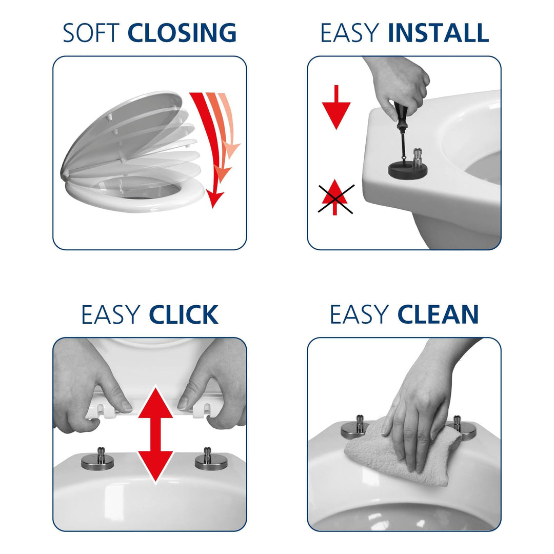 WC-Sitz Duroplast weiss mit Soft-Close und Easy-Clean universal - Bild 5