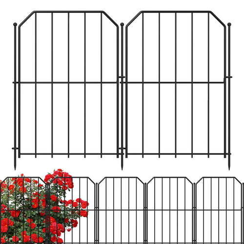 Metallzaun Garten dekorativ 25 Paneele schwarz 41 cm hoch