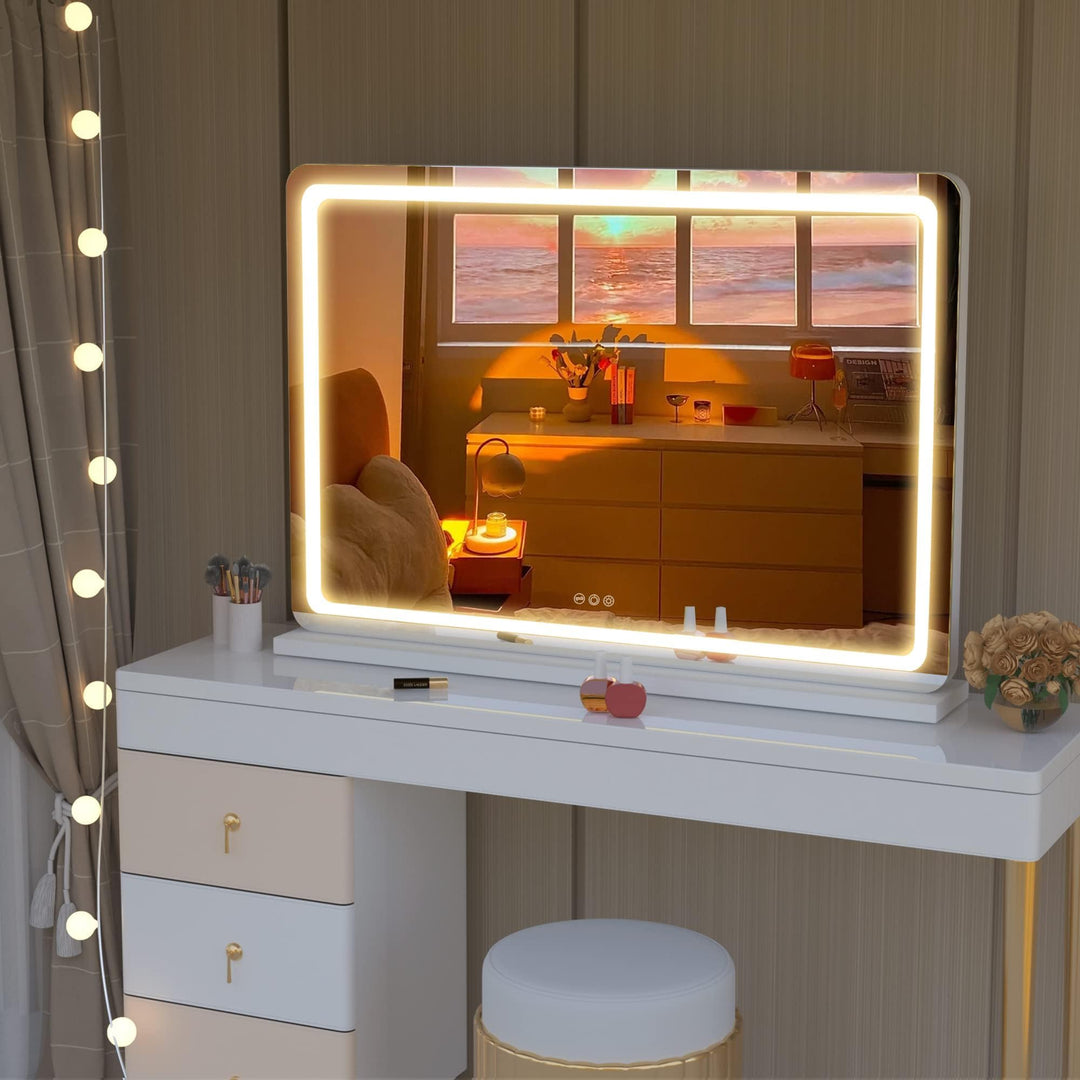 Kosmetikspiegel beleuchtet 80x55cm LED 3 Farbmodi dimmbar - Bild 6