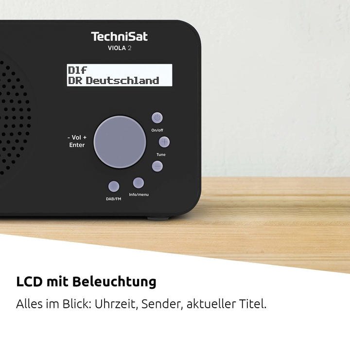 DAB+ Radio tragbar mit UKW, Kopfhörerausgang, 1W, schwarz - Bild 2