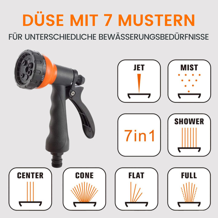 Schlauchtrommel wandmontiert 25m Auto-Einzug 7-Muster-Düse - Bild 6