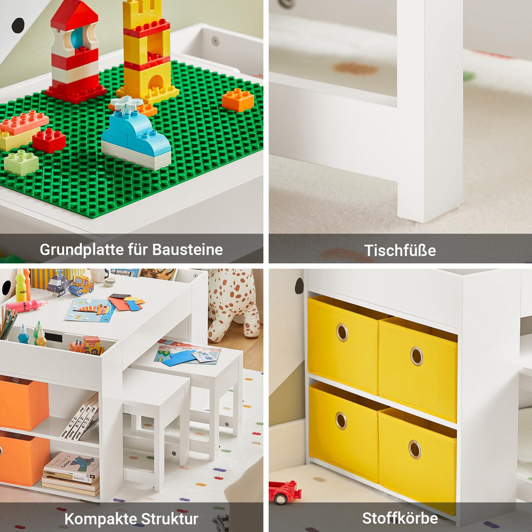 Kindersitzgruppe mit Stauraum MDF Tisch + 2 Stühle 87x50x50cm - Bild 6