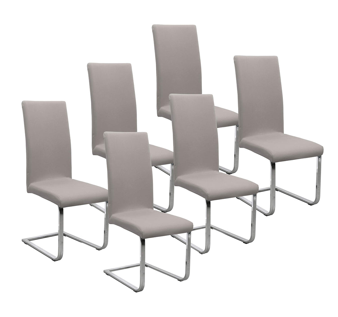 Stuhlhussen Jersey Stretch 6er-Set Steingrau 96% Baumwolle - Bild 2