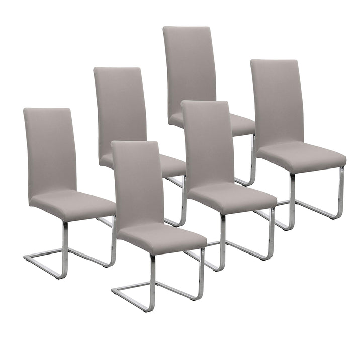 Stuhlhussen Jersey Stretch 6er-Set Steingrau 96% Baumwolle - Bild 2