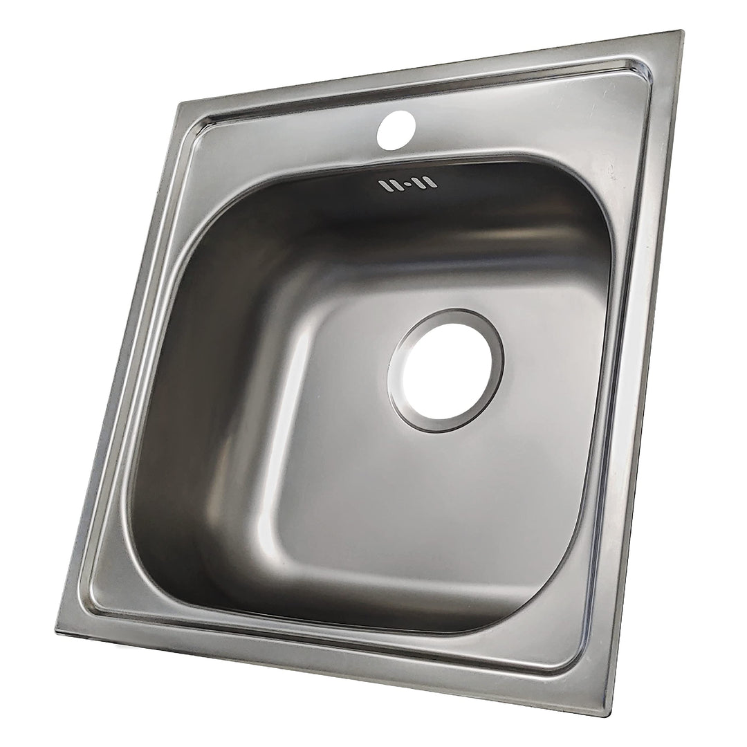 Edelstahlspüle Einbau 50x50 cm flächenbündig mit Syphon-Set - Bild 2