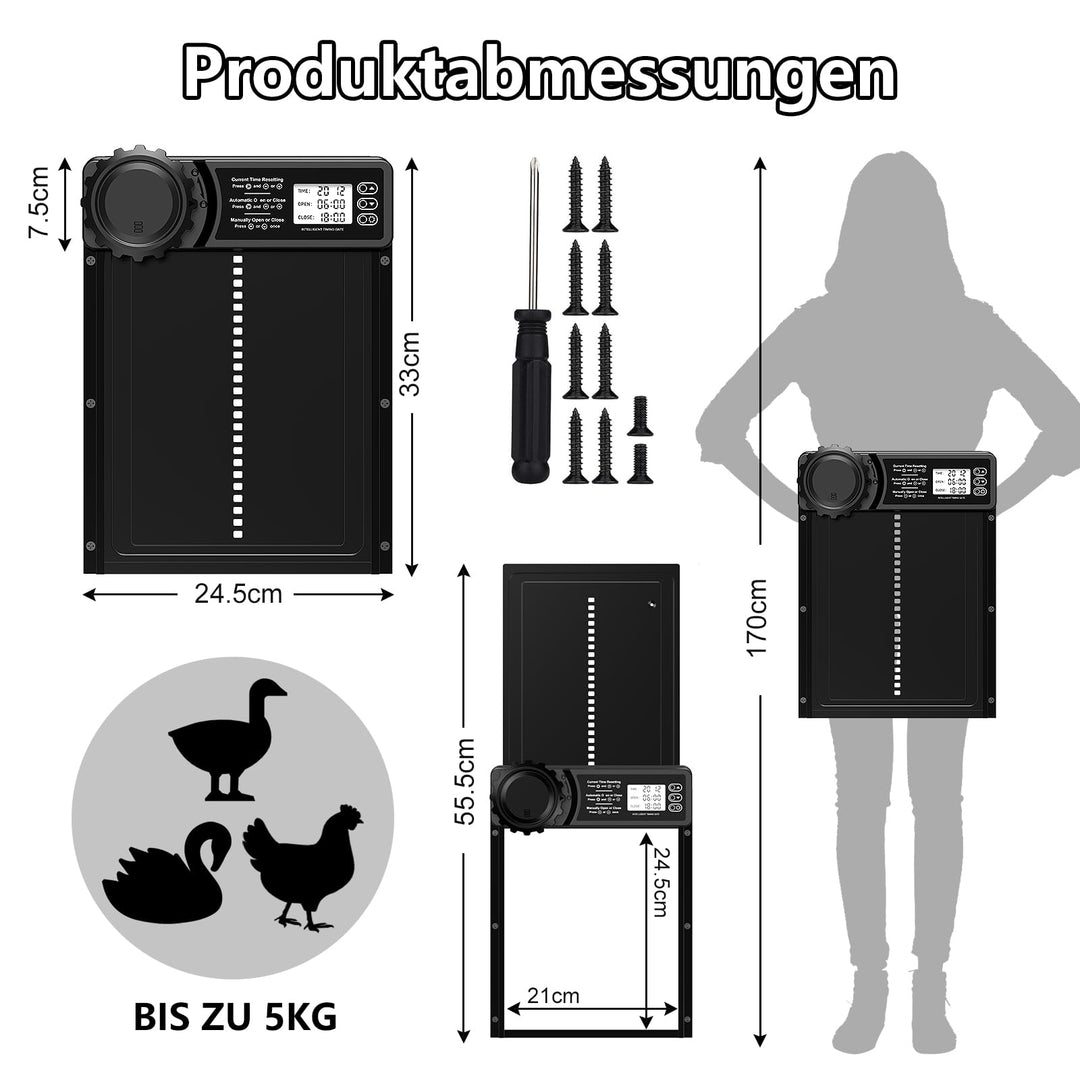Automatische Hühnerklappe Aluminium mit Timer und Anti-Einklemm-Schutz - Bild 7