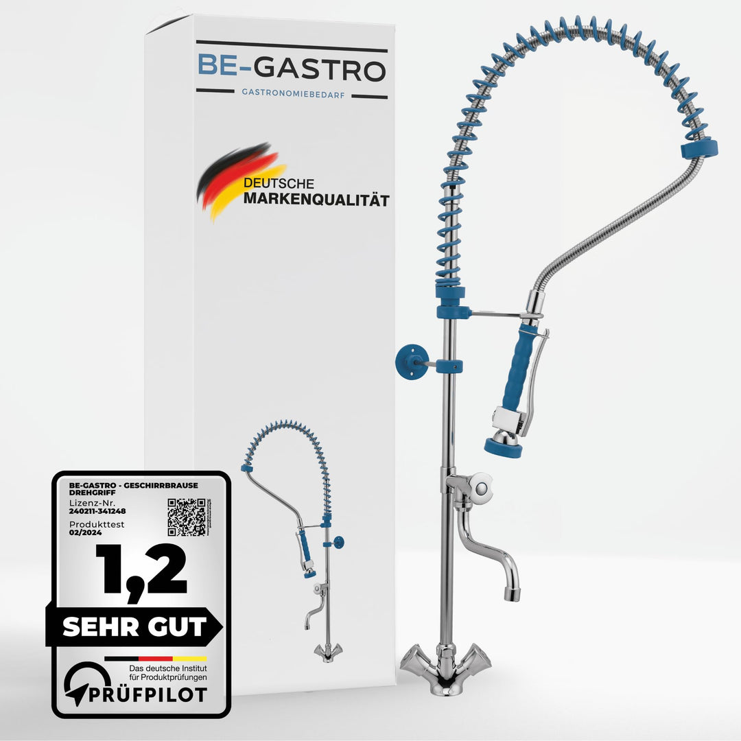 Geschirrbrause Gastro Komplett-Set Edelstahl mit Drehgriff