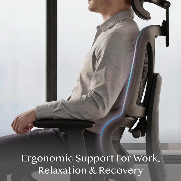 Ergonomischer Bürostuhl mit Fussstütze 3D-Armlehnen bis 136 kg - Bild 9