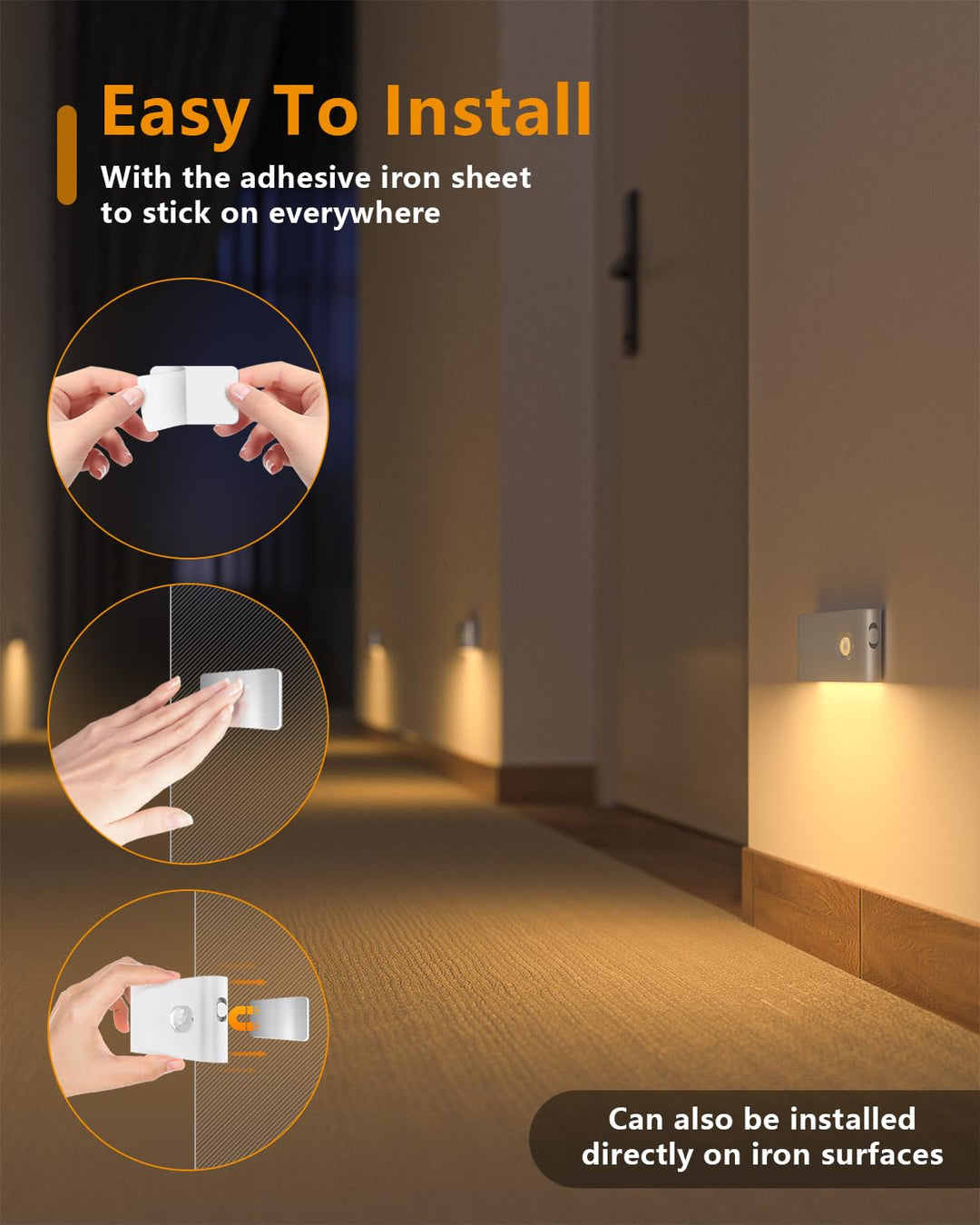 LED Nachtlicht mit Bewegungsmelder kabellos warmweiss 6er-Set - Bild 6