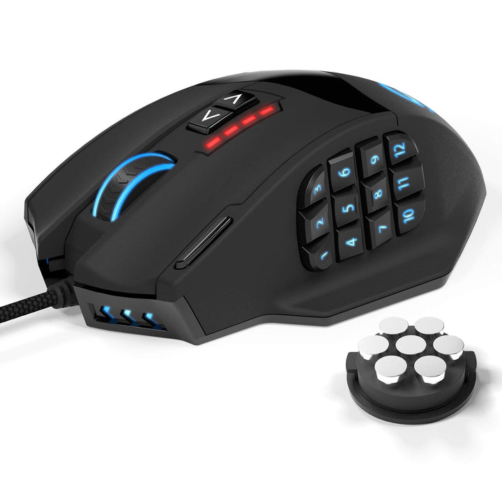 Gaming Maus MMO Laser 16400 DPI 18 Tasten RGB-Beleuchtung