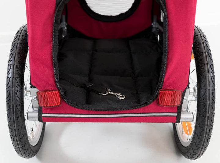 Hunde-Fahrradanhänger faltbar schwarz/rot bis 15 kg 36x34x57 cm - Bild 5