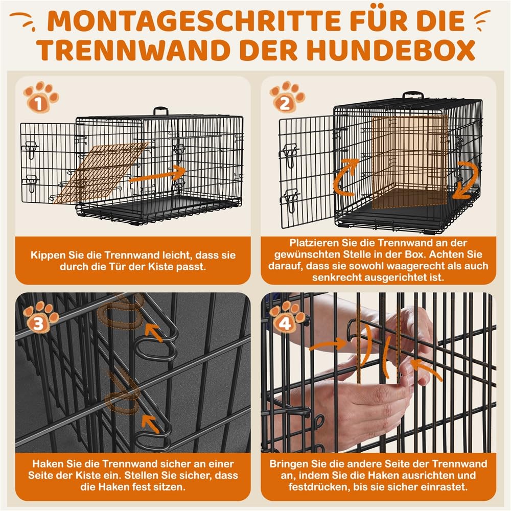 Hundekäfig klappbar Metall XL 107x66x74,5 cm mit 2 Türen - Bild 9