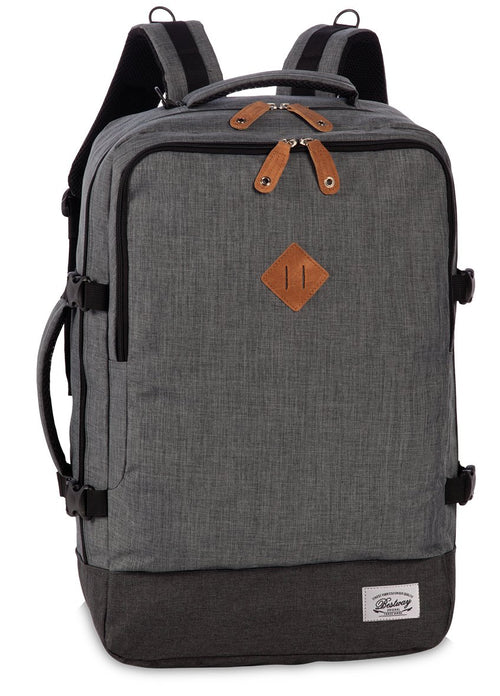 Rucksack Handgepäck IATA-Norm 36L Polyester Retro Grau mit Laptopfach