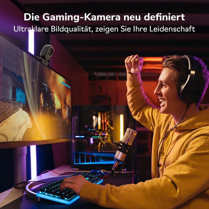 Webcam 4K Dual-Kamera KI-Fokus USB-C mit 3 Mikrofonen - Bild 7