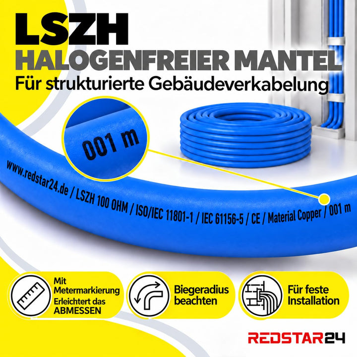 Verlegekabel CAT 8 S/FTP halogenfrei 40 Gbit/s 50m Kupfer - Bild 7