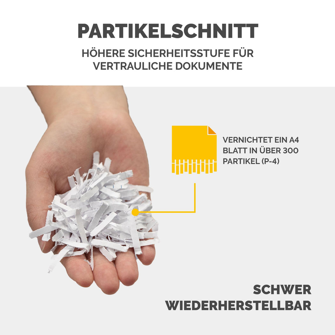 Aktenvernichter Partikelschnitt P4 8 Blatt 15L Homeoffice - Bild 4