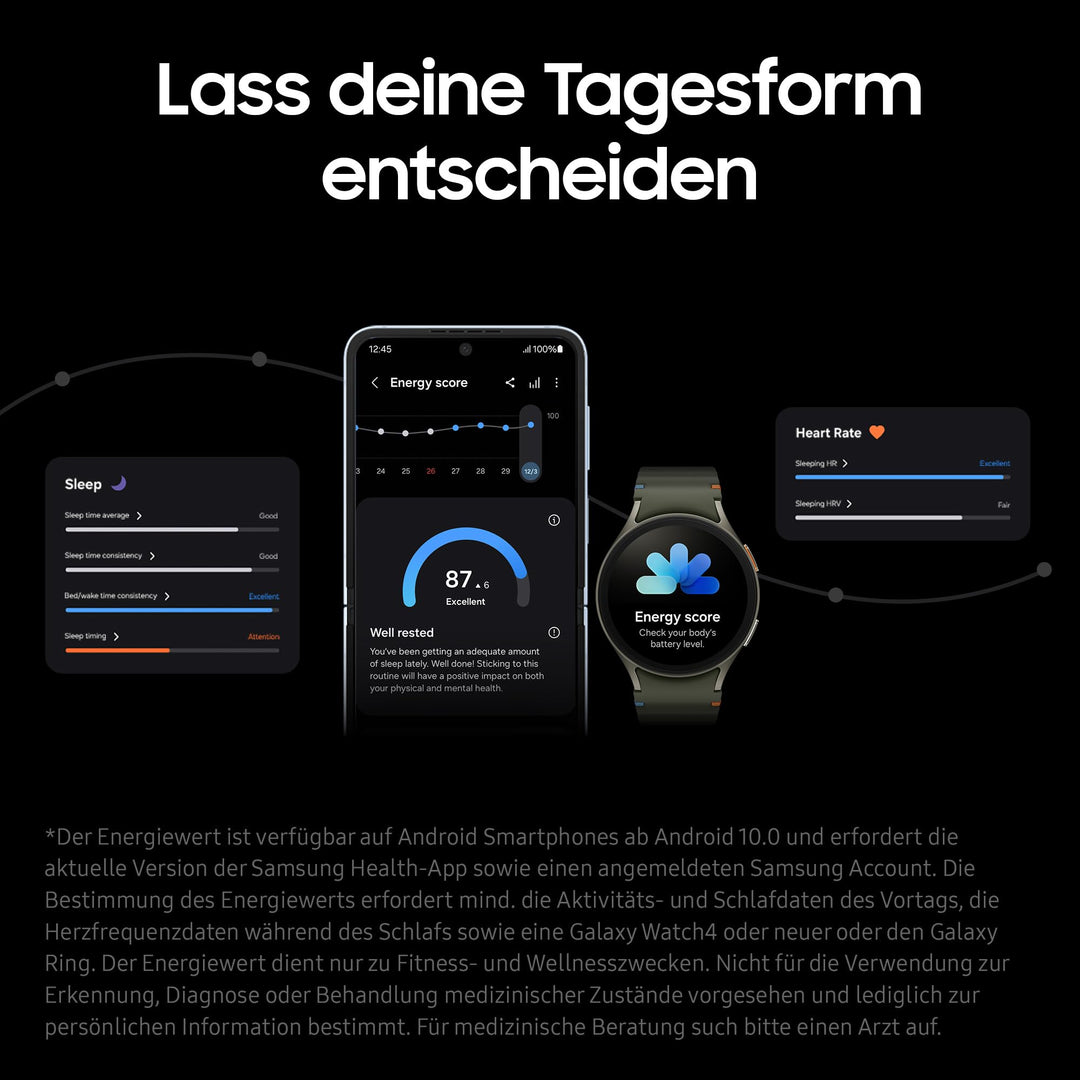 Smartwatch 40 mm Bluetooth mit Schlaf- &amp; Fitness-Tracking, Cream - Bild 4