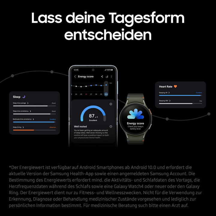 Smartwatch 40 mm Bluetooth mit Schlaf- &amp; Fitness-Tracking, Cream - Bild 4