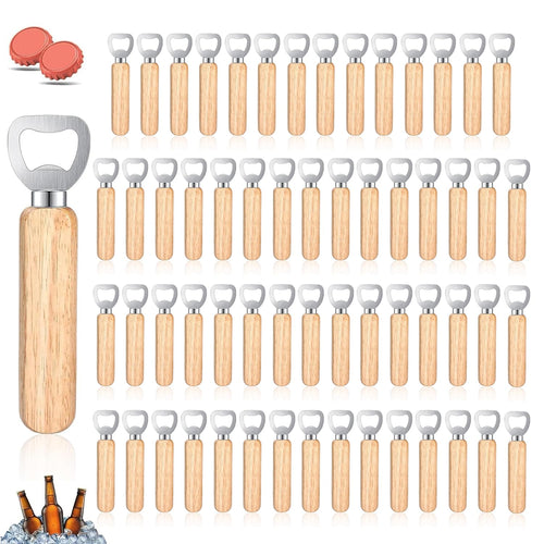 Flaschenöffner Holzgriff Edelstahl 60er-Set gravierbar