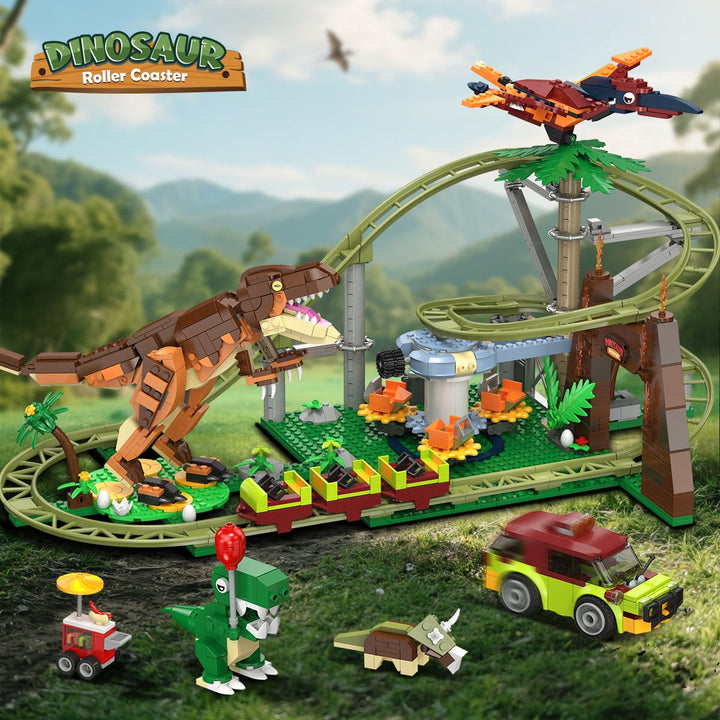 Dinosaurier Achterbahn Bauset mit Figuren für Kinder ab 8 Jahren - Bild 2
