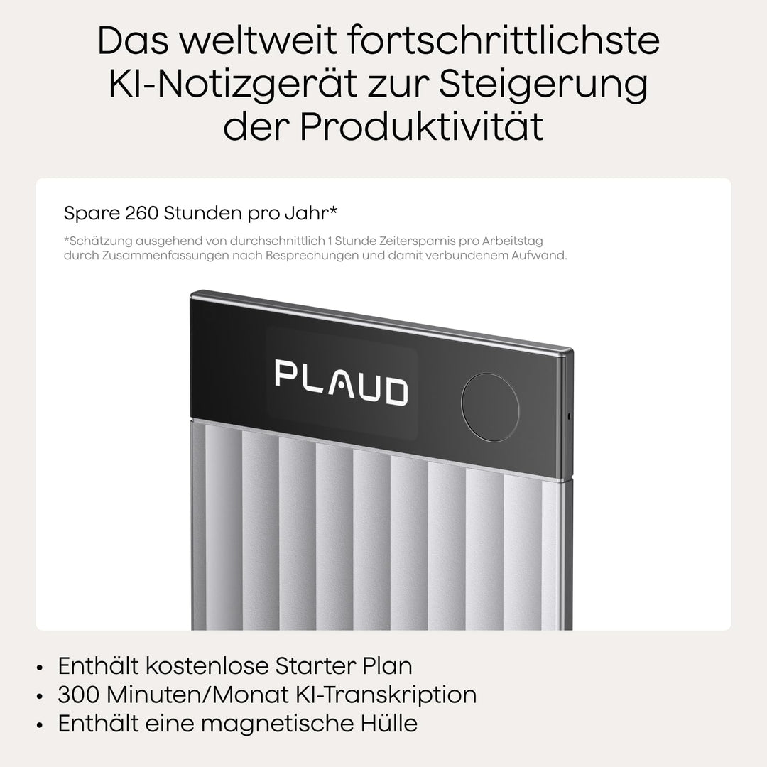 KI-Diktiergerät mit AMOLED-Display 5-Mikrofon-System 112+ Sprachen - Bild 2