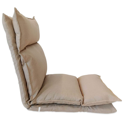 Bodenstuhl faltbar mit verstellbarer Rückenlehne Beige 70x56x70 cm