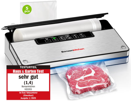 Vakuumierer 125W 5 Modi mit Cutter und Beutelaufbewahrung