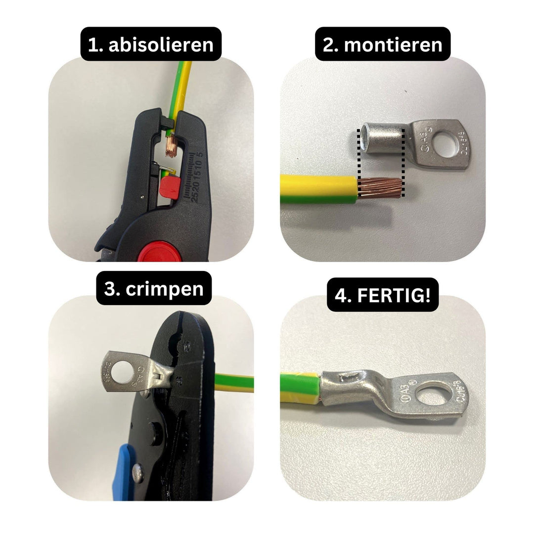 Rohrkabelschuhe Set unisoliert 68-teilig 25–50mm² M6/M8/M10 - Bild 3