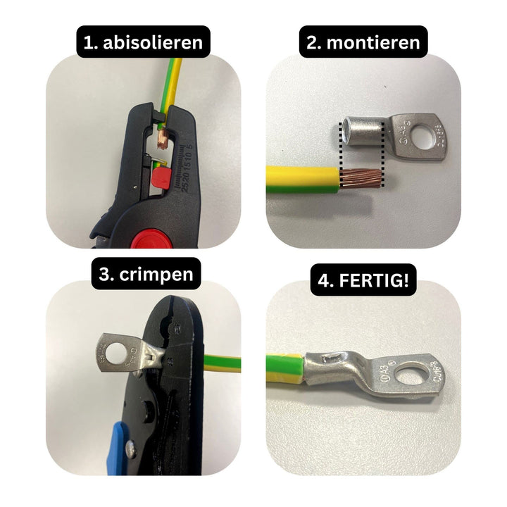 Rohrkabelschuhe Set unisoliert 68-teilig 25–50mm² M6/M8/M10 - Bild 3