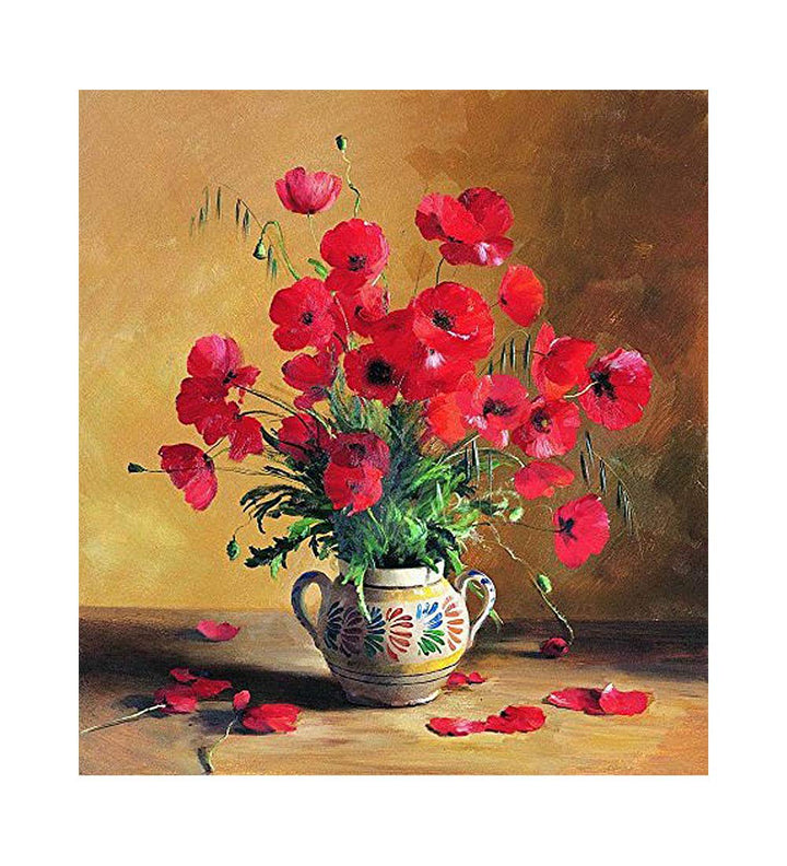 Diamond Painting Set Mohnblumen 40x50 cm Vollbedeckung Basteln