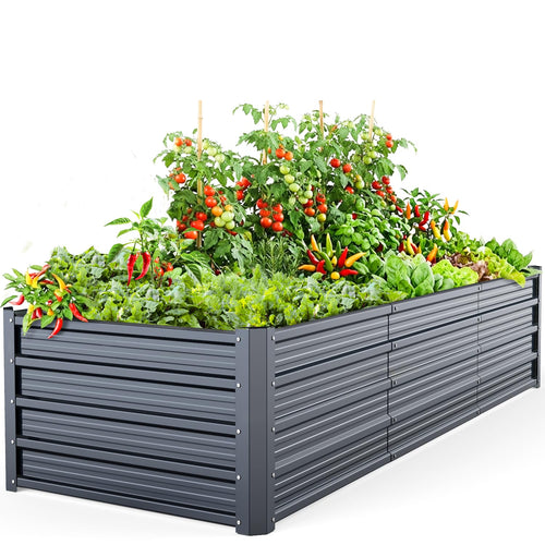 Hochbeet Metall Anthrazit 240×90×45 cm für Garten
