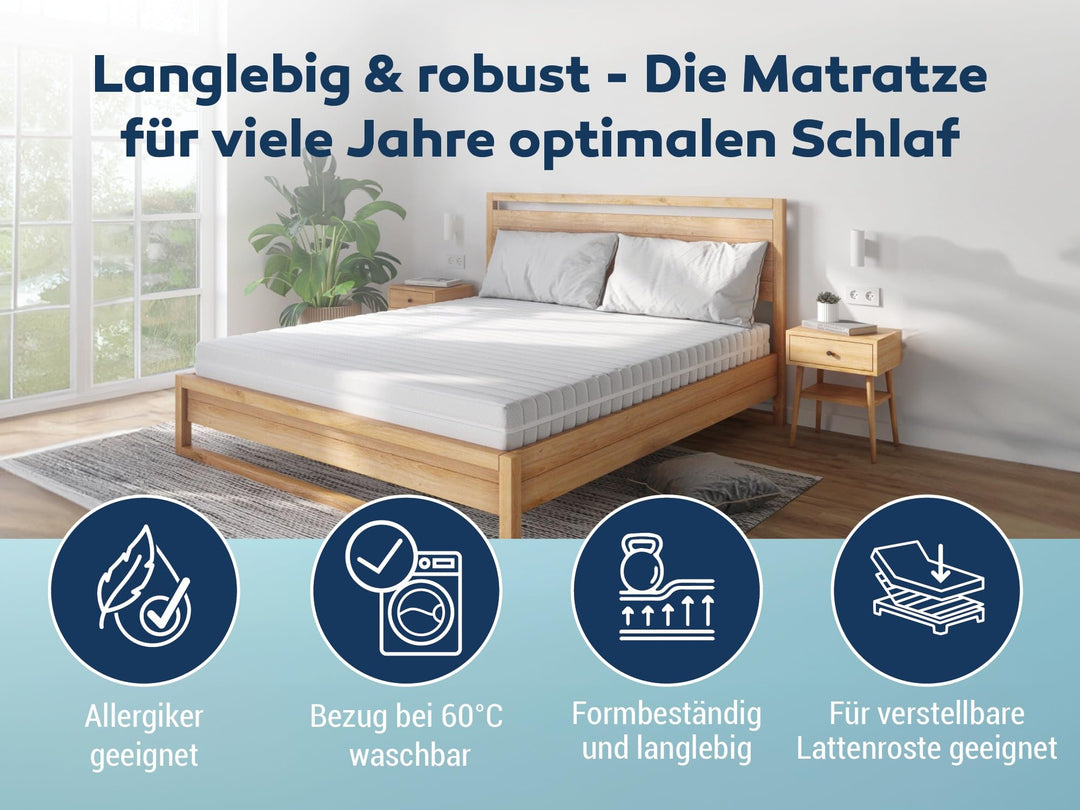 Wendematratze Kaltschaum 120x200 cm mit 2 Härtegraden H2/H3 - Bild 6