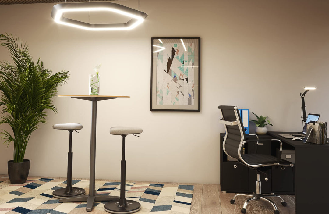 Sitzhocker ergonomisch mit Triangel-Sitz höhenverstellbar hellgrau - Bild 2