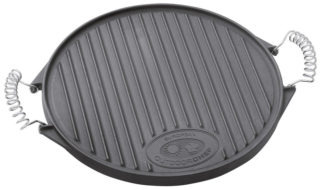 Gusseisengrillplatte rund Ø 39,5 cm beidseitig für Gasgrill