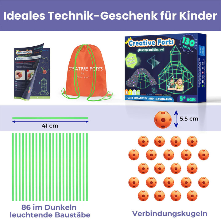 Höhlen-Bauset Kinder Leuchtend im Dunkeln 86 Stangen 44 Kugeln - Bild 4