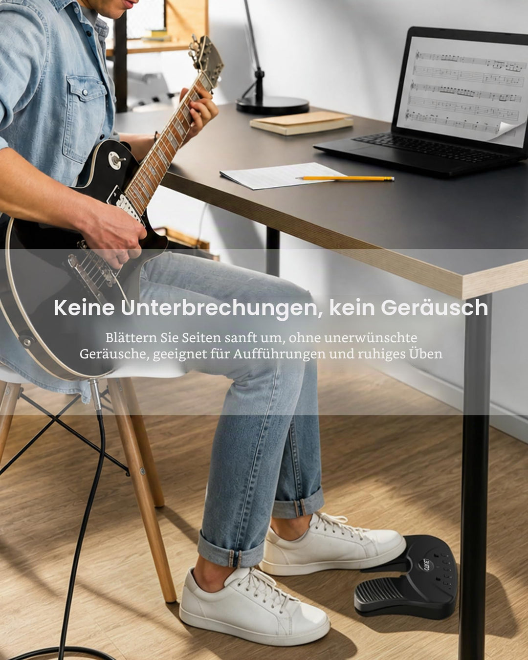 Bluetooth Notenblatt-Umblätterpedal lautlos 5 Modi für Tablet &amp; Handy - Bild 8