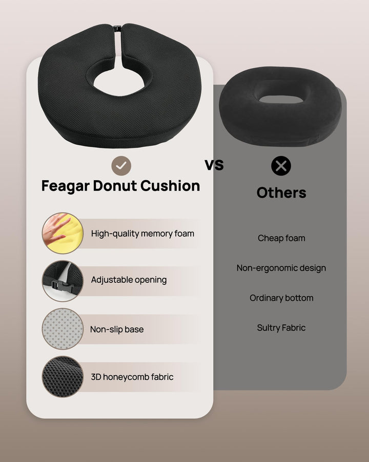 Sitzkissen Memory-Schaum Donut-Form mit Hohlraum 46x38x8 cm ergonomisch - Bild 6