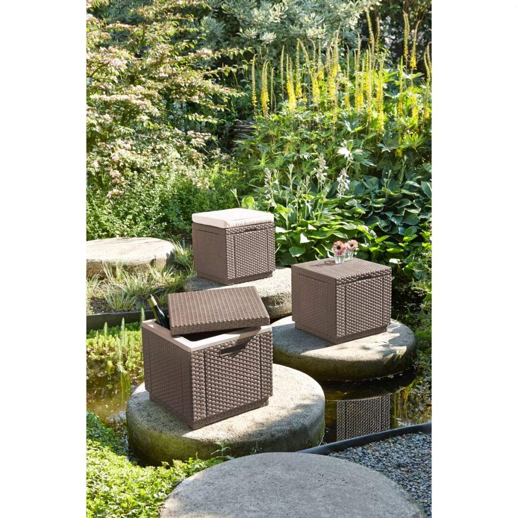 Kühlbox Beistelltisch Rattanoptik 40 L für Garten &amp; Terrasse - Bild 6