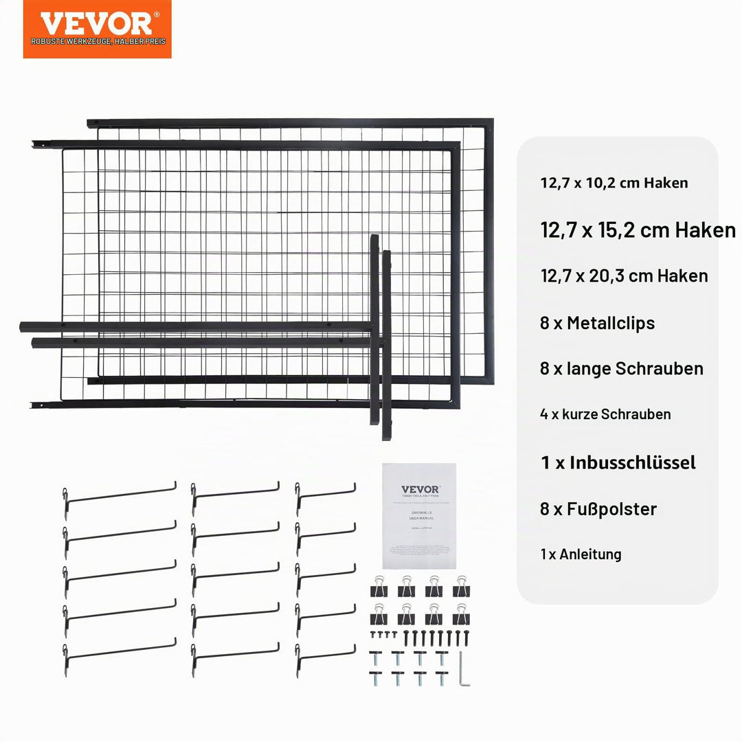 Gitter-Wandpaneel Set faltbar 2er-Set mit Haken fuer Messen und Retail - Bild 7