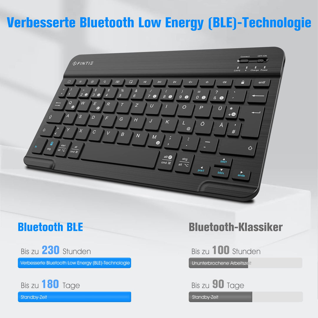 iPad Air 1 &amp; 2 Hülle mit Bluetooth-Tastatur abnehmbar Schwarz - Bild 5