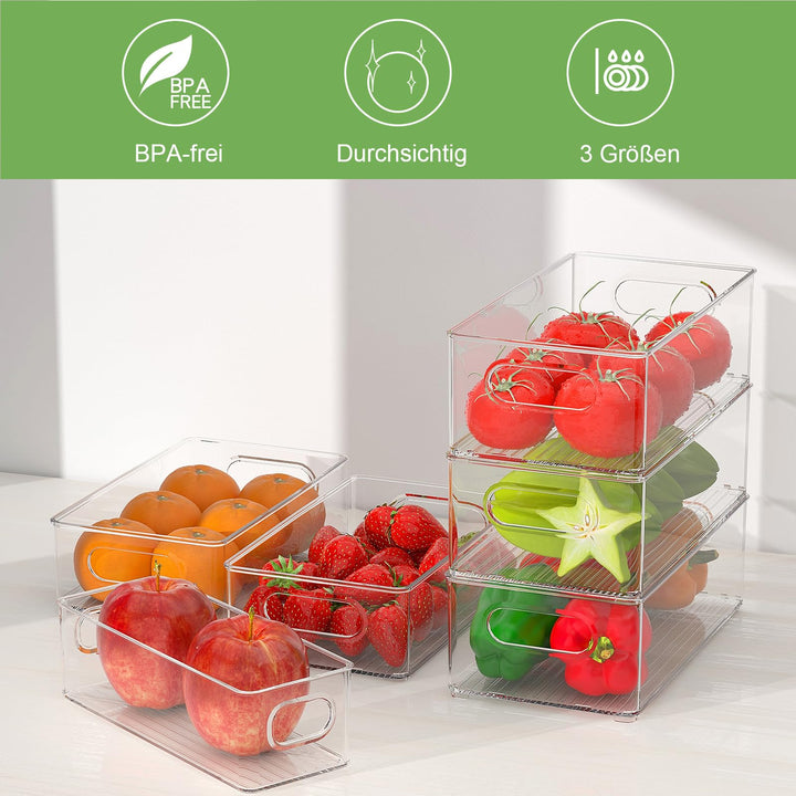 Kühlschrank Organizer 12er Set BPA-frei stapelbar 3 Grössen - Bild 4