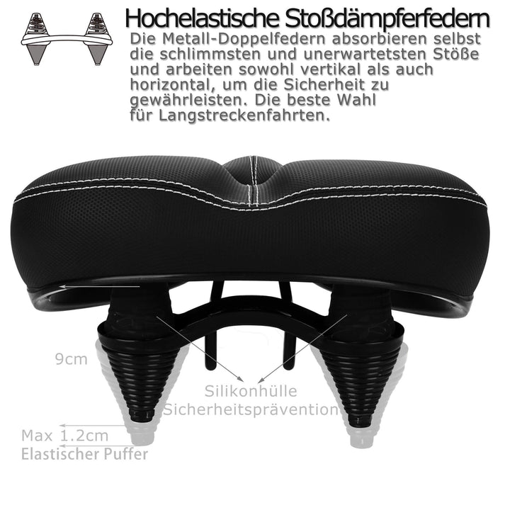 Fahrradsattel Extra Breit mit Memory-Foam für MTB, E-Bike &amp; Heimtrainer - Bild 5