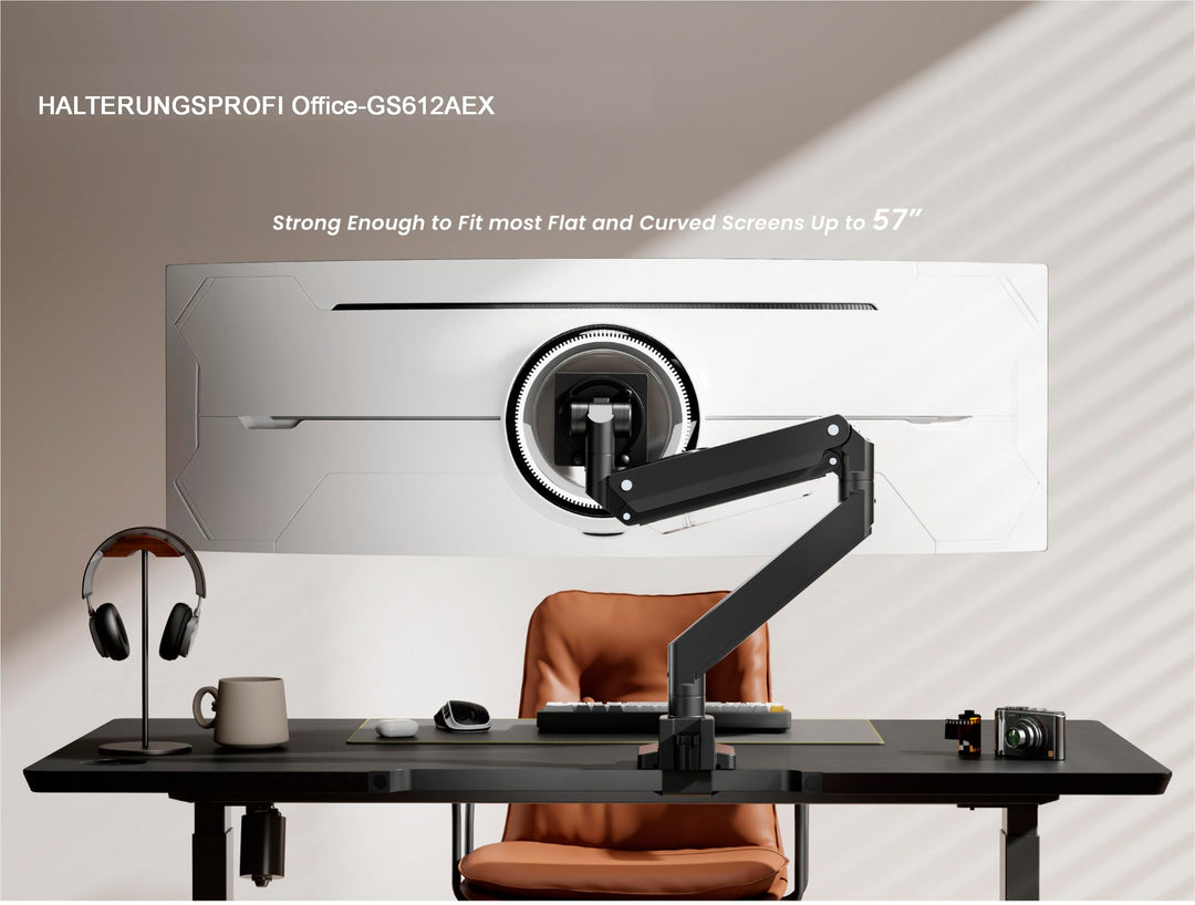 Monitor Tragarm Gasdruckfeder bis 27 kg VESA 75/100/200 bis 57 Zoll - Bild 2