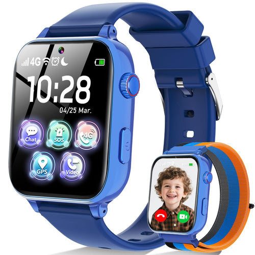 Kinder-Smartwatch 4G mit GPS und Telefon für 4–12 Jahre Blau