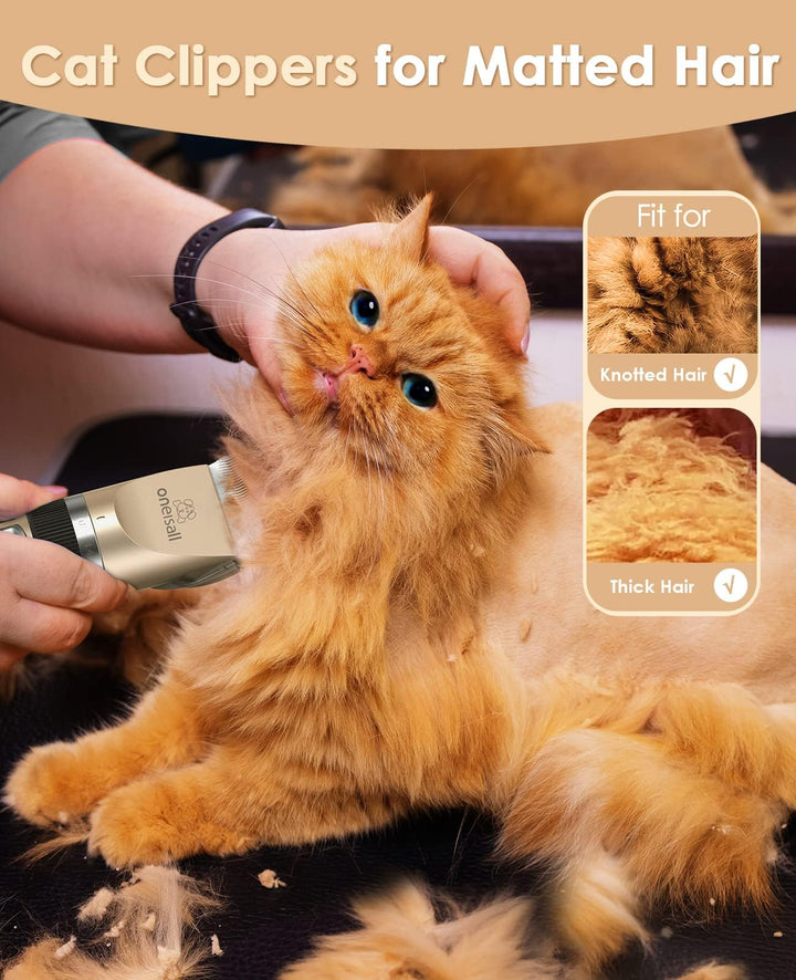 Tierhaarschneidemaschine leise 50dB, Keramikklinge, 6 Aufsätze Katze Hund - Bild 2