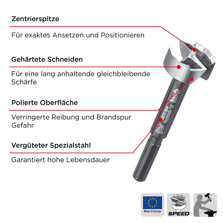 Forstnerbohrer 50 mm Spezialstahl mit Wellenschliff für Holz - Bild 3