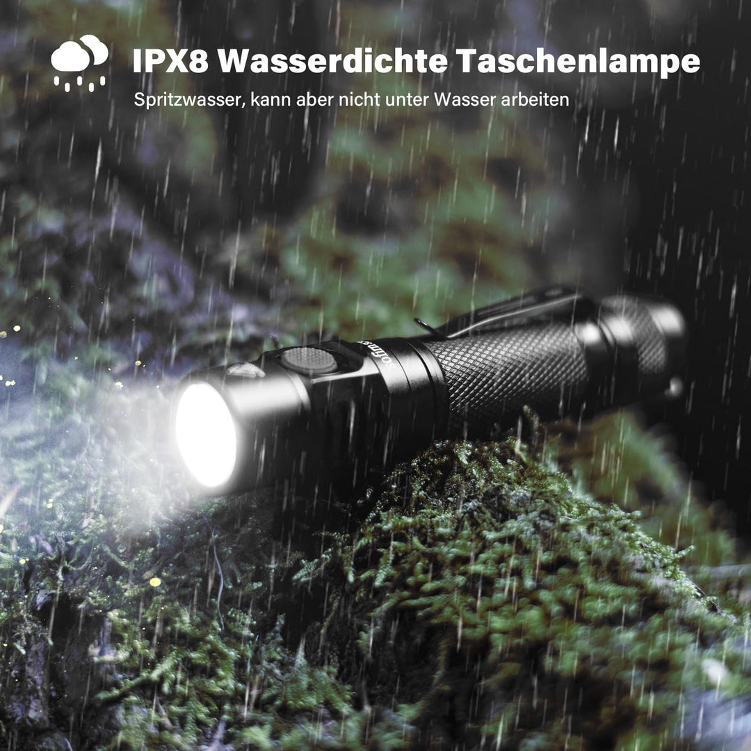 LED Taschenlampe 2000 Lumen USB-C wiederaufladbar IPX8 Outdoor - Bild 12