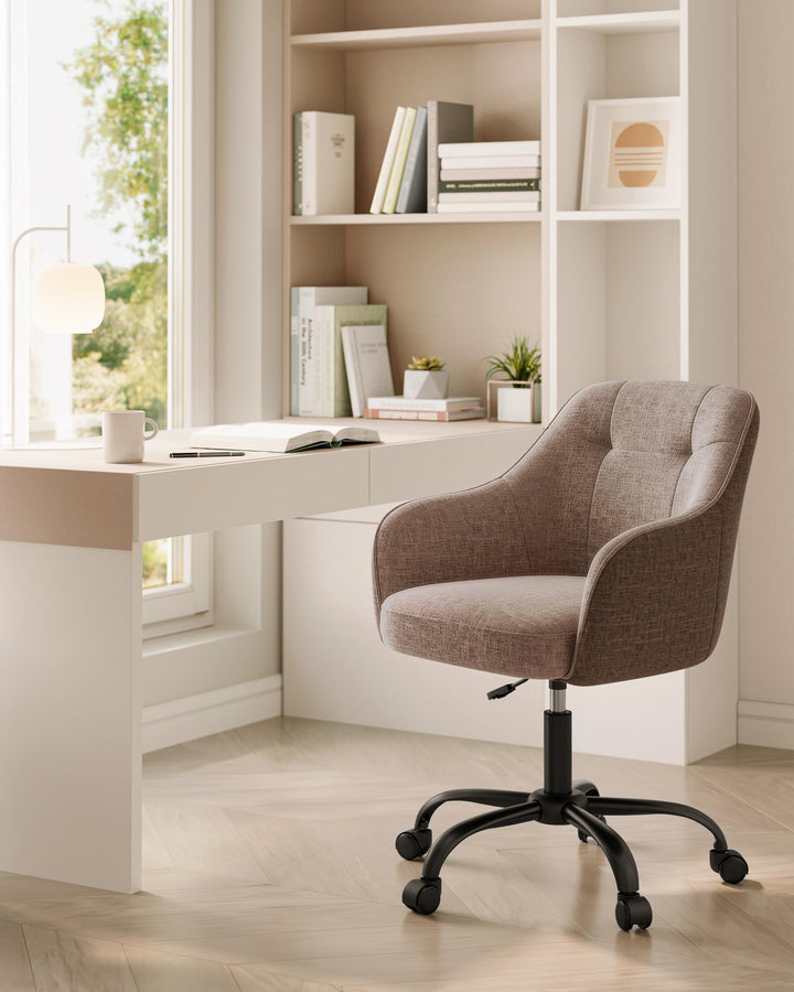 Schreibtischstuhl Stoff höhenverstellbar bis 110 kg Homeoffice braun - Bild 3