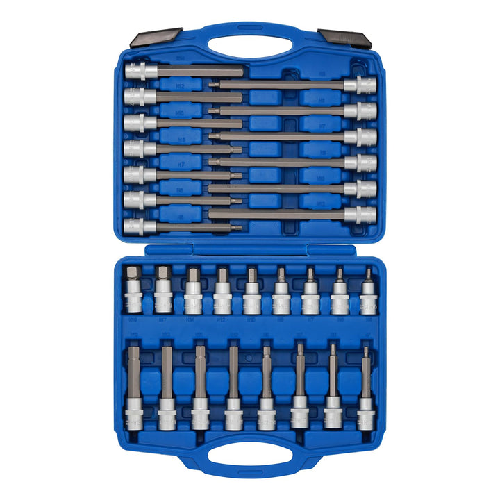 Inbus Steckschlüssel Satz 1/2 Zoll 30-tlg. Chrom-Vanadium HX5-HX19
